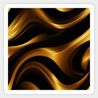 Golden Harmony: Abstract Stripes in Luxe Gold Sticker